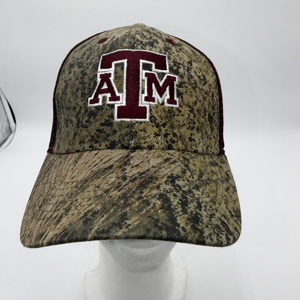 Texas A&M Aggies‎ Hat Cap Mens Brown Red Snap Back Camo College Football Logo